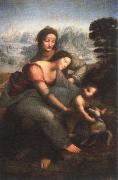 LEONARDO da Vinci virgin and child with st.anne painting